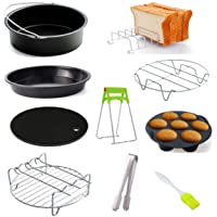 1 juego de accesorios antiadherentes para freidora de aire- bandeja para pasteles de 6-7-8 pulgadas-bandeja pizza…